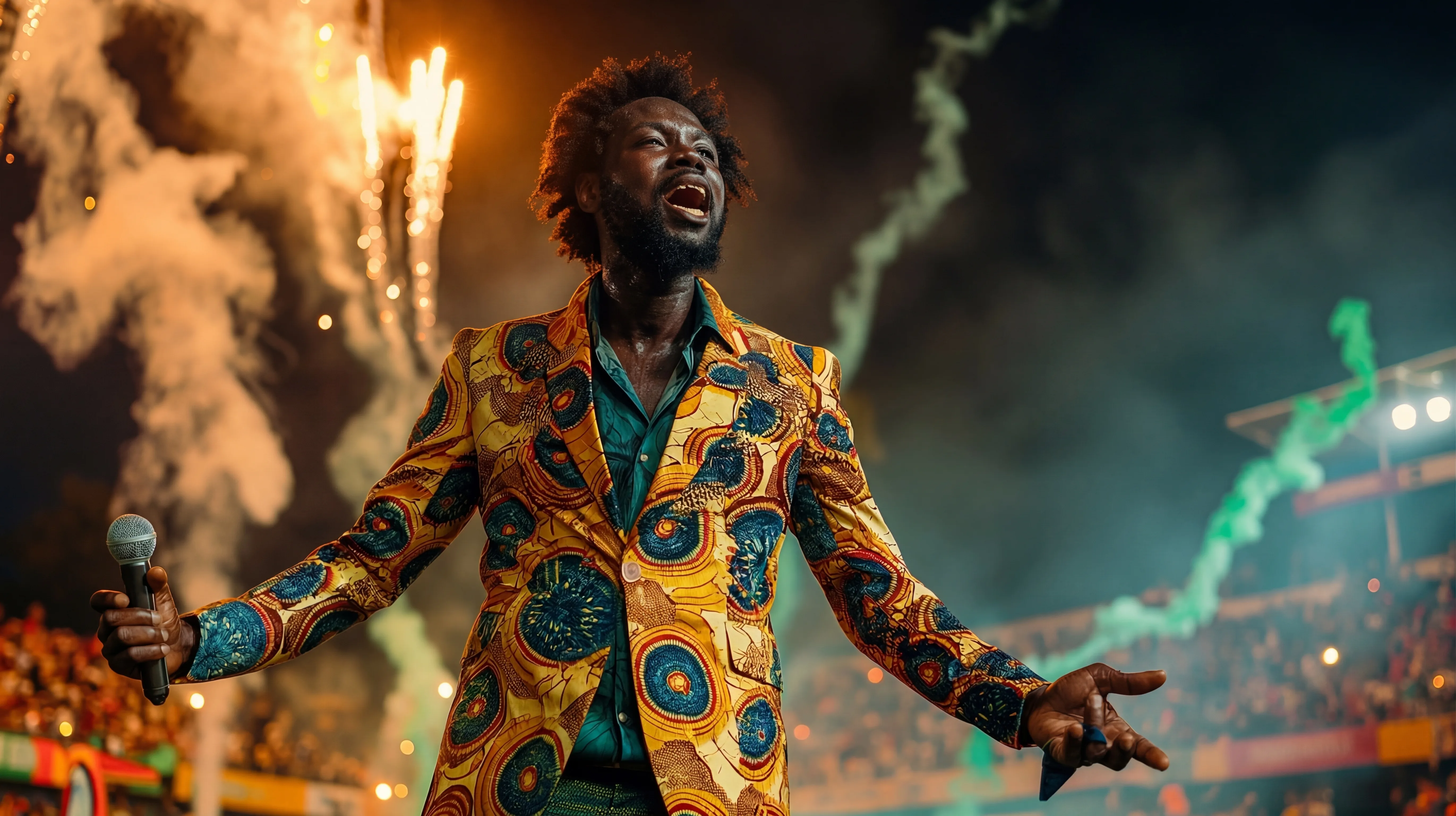 The arena announces itself.